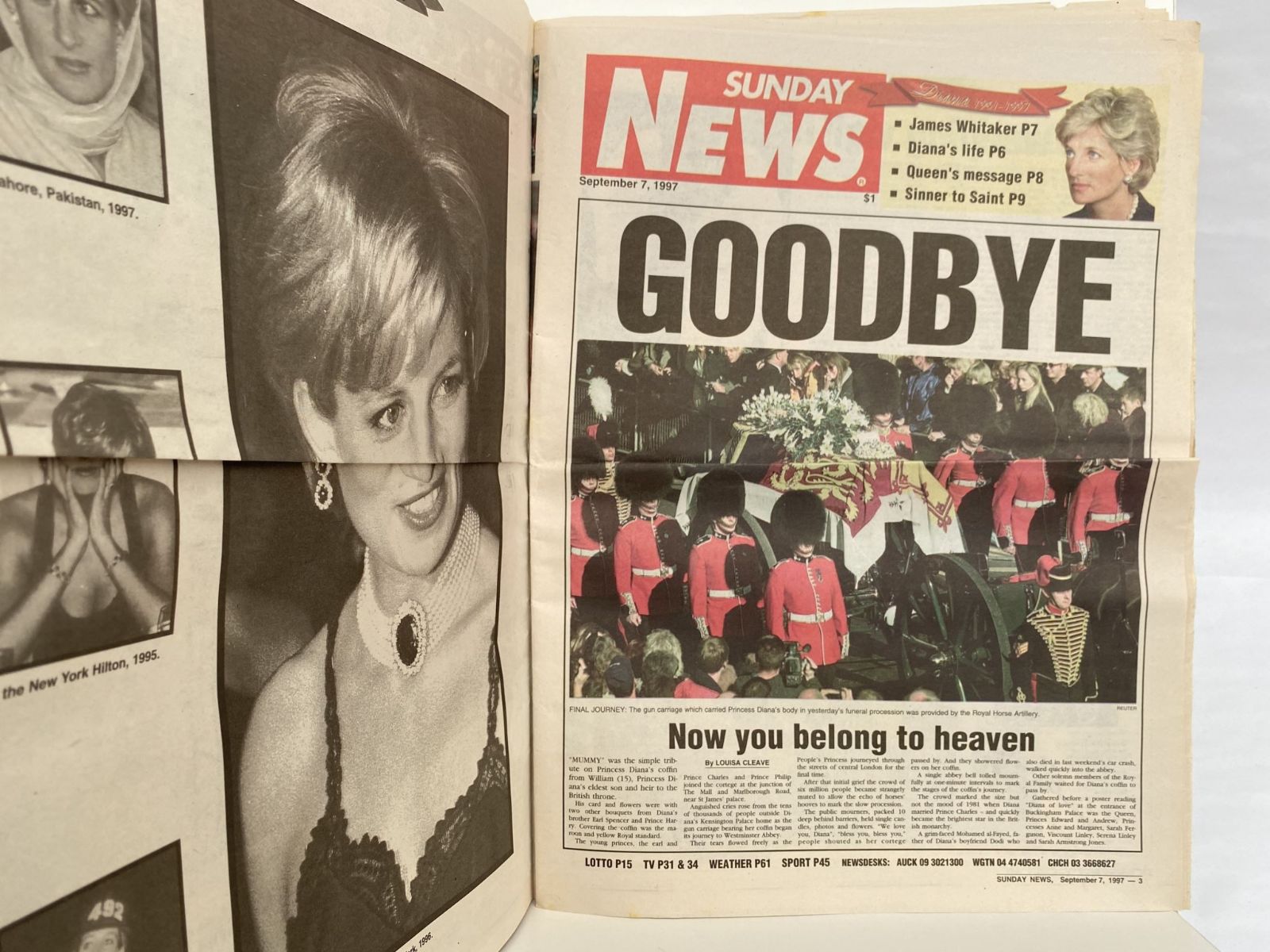 OLD NEWSPAPER: Sunday News, 7 September 1997 - Death of Princess Diana