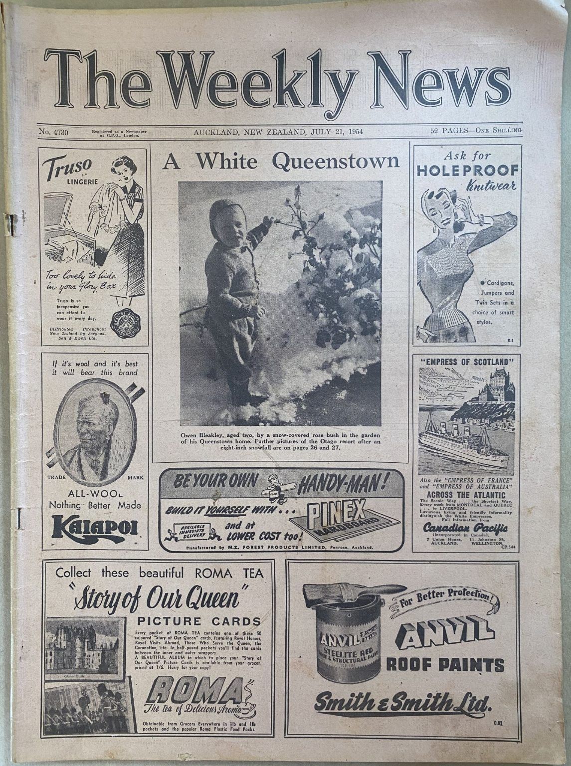 OLD NEWSPAPER: The Weekly News - No. 4730, 21 July 1954