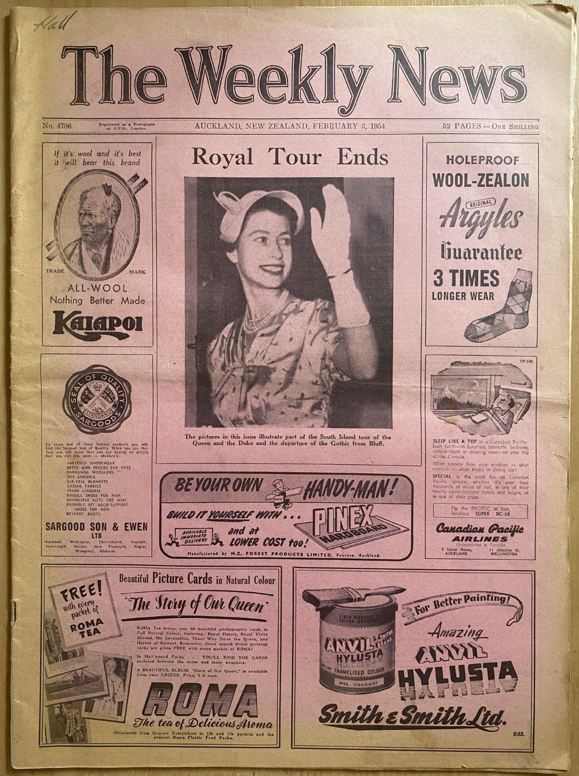 OLD NEWSPAPER: The Weekly News - No. 4706, 3 February 1954