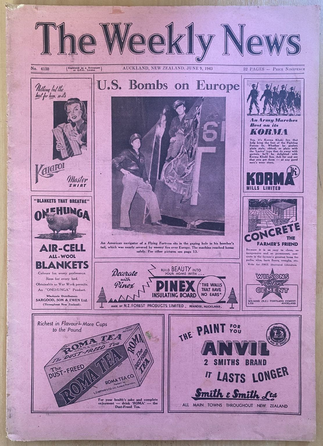 OLD NEWSPAPER: The Weekly News - No. 4150, 9 June 1943