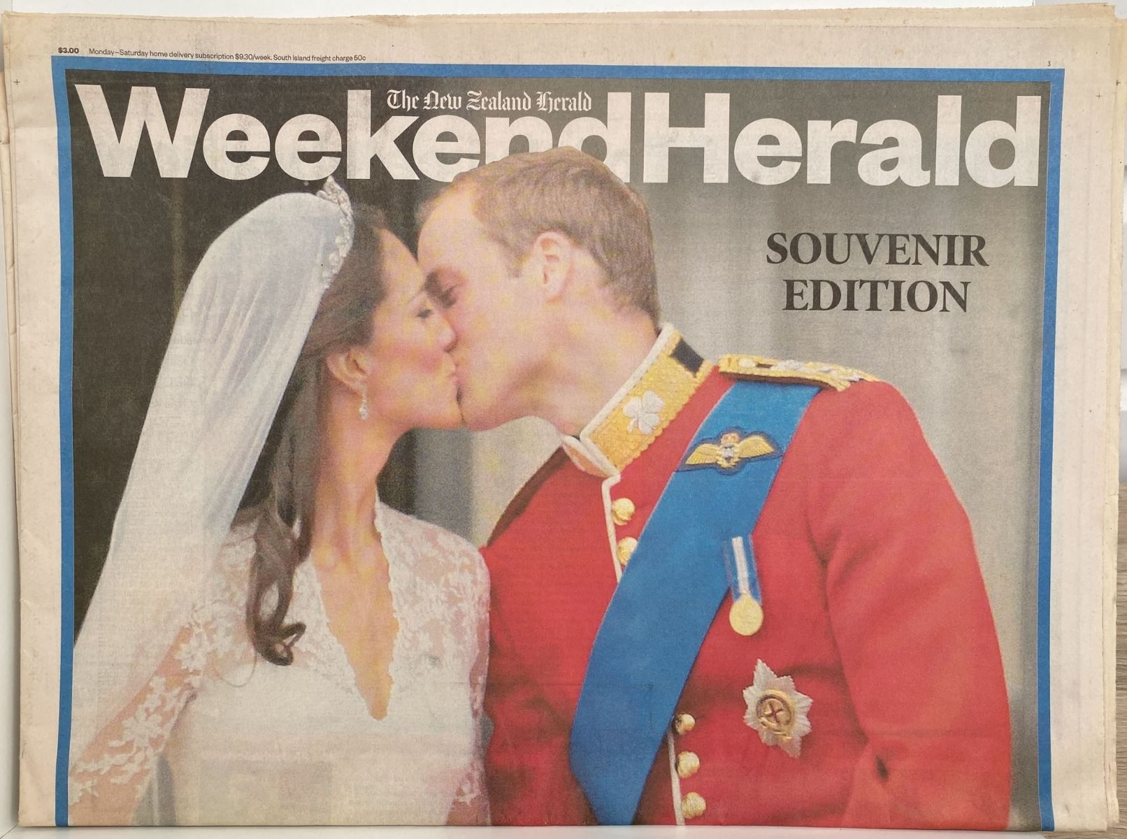 OLD NEWSPAPER: The New Zealand Herald - Royal Wedding Souvenir edition 2011