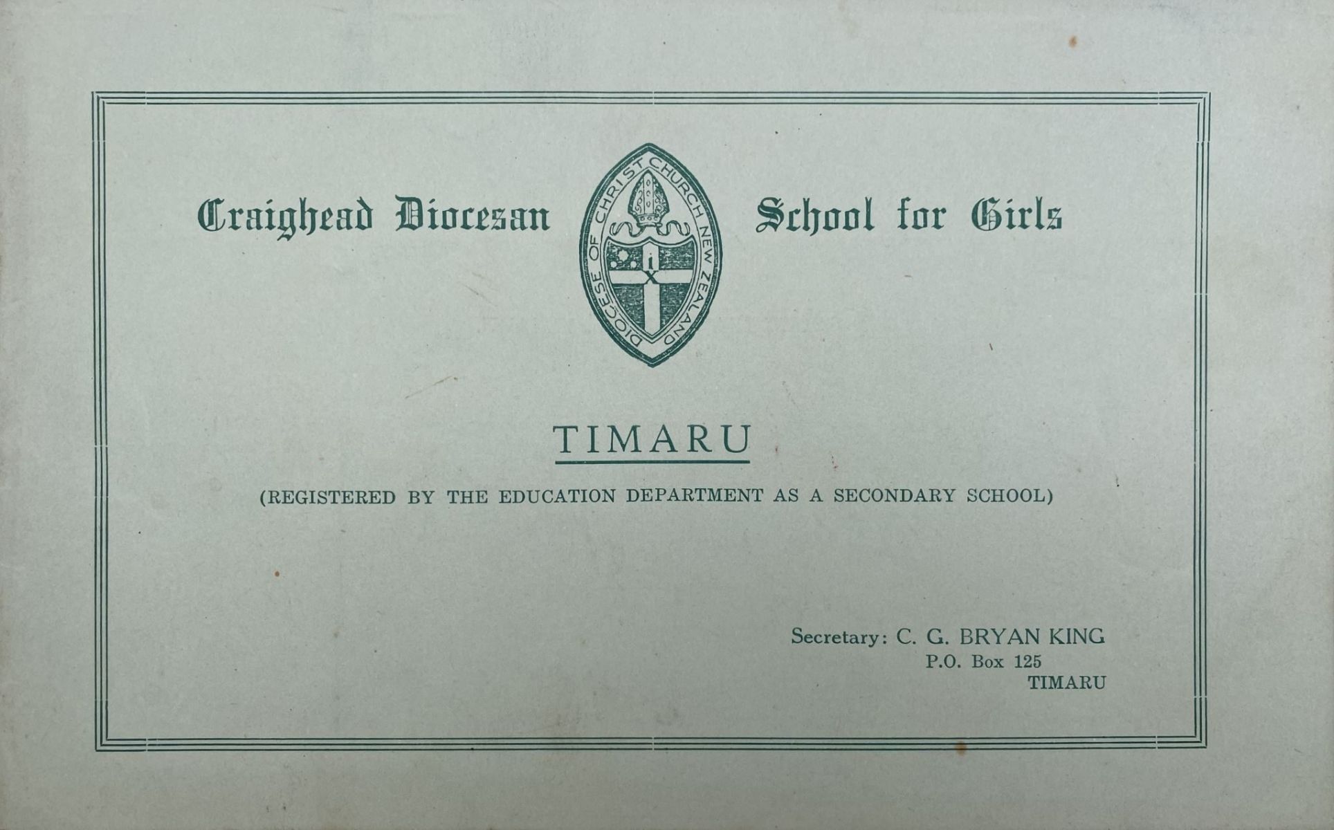 CRAIGHEAD DIOCESAN: School for Girls Timaru - Information guide