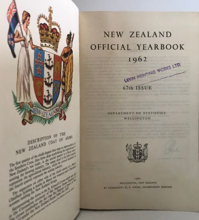 NEW ZEALAND OFFICIAL YEARBOOK 1962: 62nd Issue