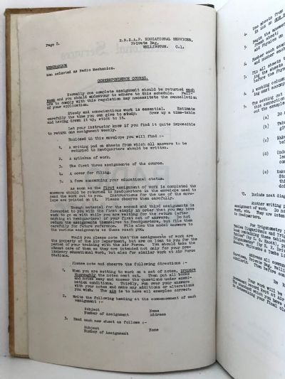 R.N.Z.A.F. EDUCATIONAL COURSE for RADIO MECHANICS