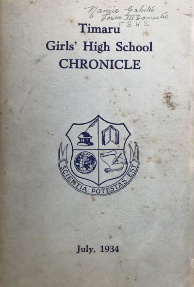 TIMARU GIRLS' HIGH SCHOOL: Chronicle, July 1934 
