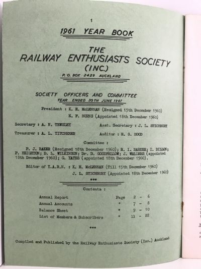 THE RAILWAY ENTHUSIASTS' YEARBOOK 1961