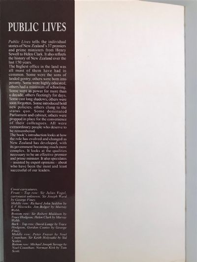 PUBLIC LIVES: New Zealand's Premiers And Prime Ministers 1856-2003
