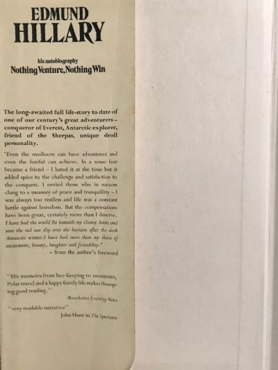 NOTHING VENTURE, NOTHING WIN : the autobiography of Sir Edmund Hillary