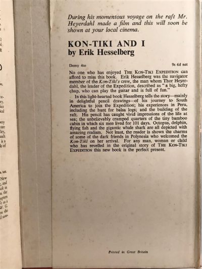THE KON-TIKI EXPEDITION: by Raft Across the South Seas