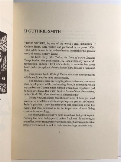 BIRDS OF TUTIRA by H. Guthrie-Smith