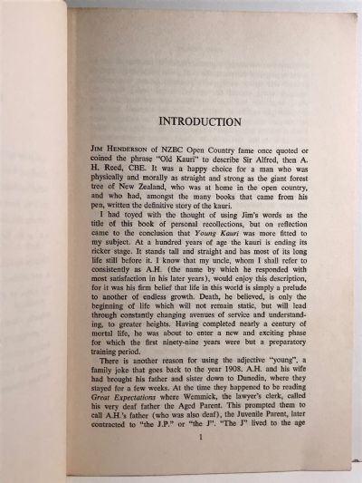 YOUNG KAURI 1875-1975: Personal Recollections of Sir Alfred Hamish Reed