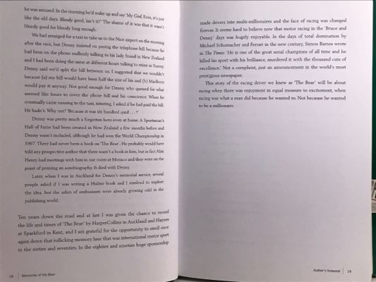 MEMORIES OF THE BEAR: A Biography of Denny Hulme