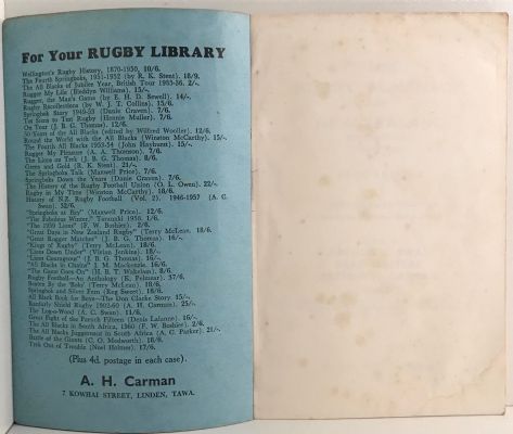THE RUGBY ALMANACK of New Zealand 1962