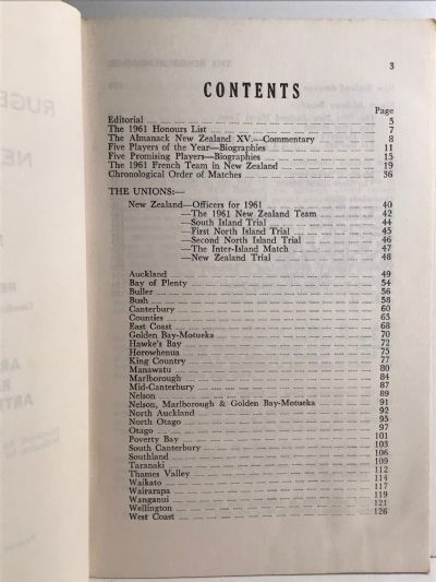 THE RUGBY ALMANACK of New Zealand 1962