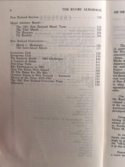 THE RUGBY ALMANACK of New Zealand 1962