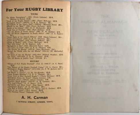 THE RUGBY ALMANACK of New Zealand 1963