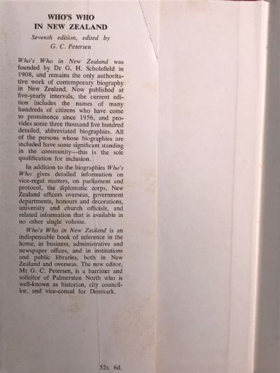 WHO'S WHO IN NEW ZEALAND: 7th edition 1961