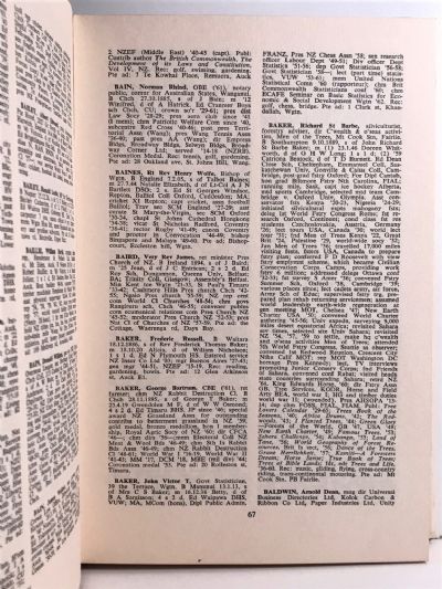 WHO'S WHO IN NEW ZEALAND: 8th fully revised edition 1964