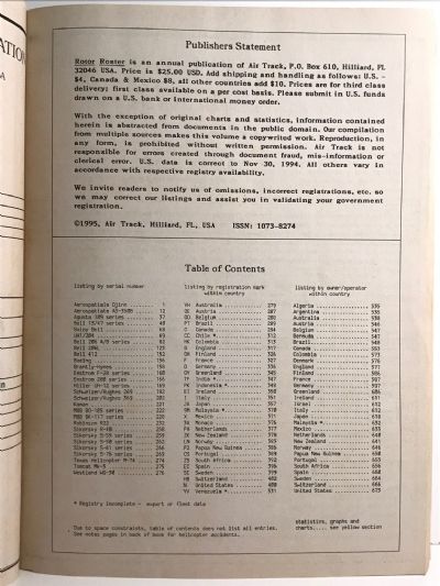 ROTOR ROSTER 1995: The Worldwide Reference Book of Civil Helicopters