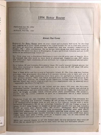 ROTOR ROSTER 1994: The Worldwide Reference Book of Civil Helicopters