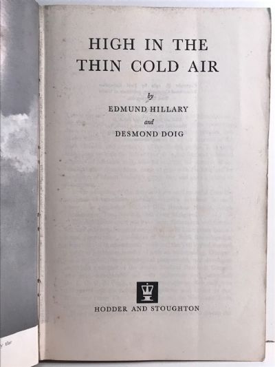 HIGH IN THE THIN COLD AIR