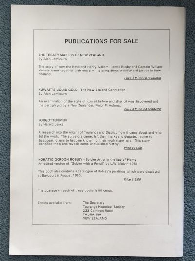 HISTORICAL REVIEW: Bay of Plenty Journal of History - May 1996