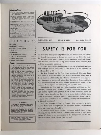 VINTAGE MAGAZINE: Whites Aviation Monthly - Vol. XXIV, No. 297 - 1st April 1968