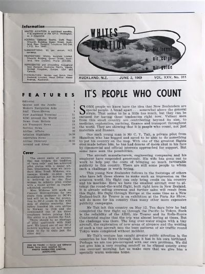 VINTAGE MAGAZINE: Whites Aviation Monthly - Vol. XXV, No. 311 - 2nd June 1969