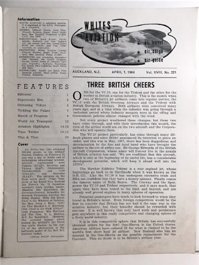 VINTAGE MAGAZINE: Whites Aviation Monthly - Vol. XVIII, No. 221 - 1st April 1964