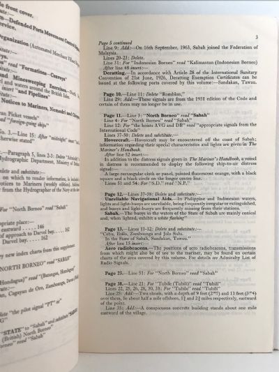 EASTERN ARCHIPELAGO PILOT: Vol. I 1963