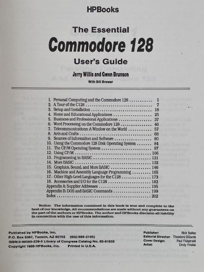 THE ESSENTIAL COMMODORE 128: User's guide