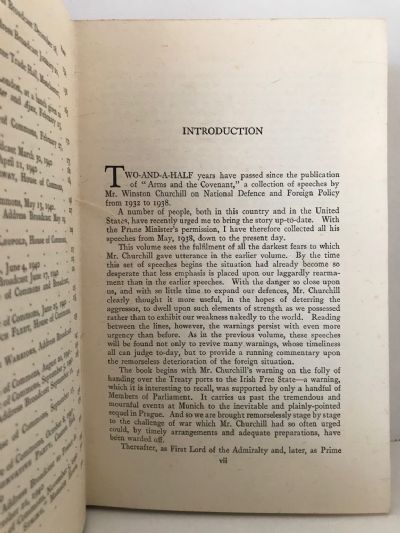 INTO BATTLE: War Speeches by The Right Hon. Winston S. Churchill