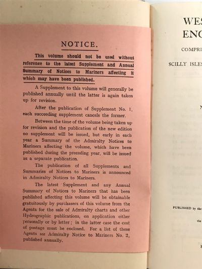 WEST COAST OF ENGLAND PILOT: Ninth edition 1948