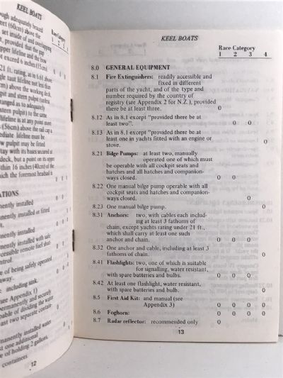 NEW ZEALAND YACHTING FEDERATION: Centreboard Safety Rules, Offshore Safety Rules, July 1974