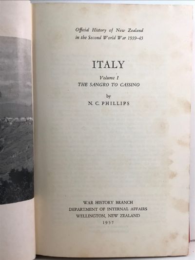 ITALY: Official History of New Zealand in the Second World War