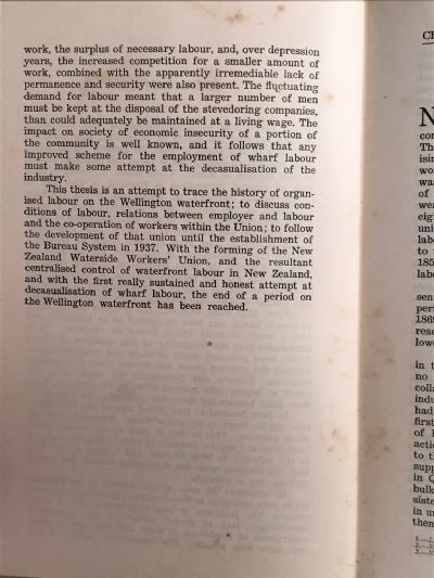 WELLINGTON WATERSIDERS: The Story of Their Industrial Organisation