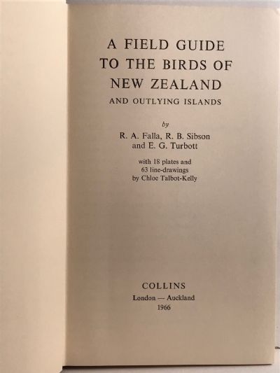 A FIELD GUIDE TO THE BIRDS OF NEW ZEALAND