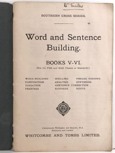 WORD AND SENTENCE BUILDING: Books V-VI For The 5th and 6th Classes or Standards
