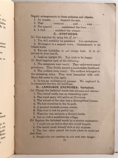 WORD AND SENTENCE BUILDING: Books V-VI For The 5th and 6th Classes or Standards