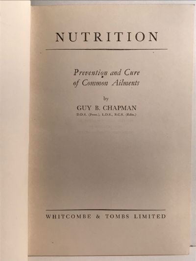 NUTRITION: Prevention and Cure of Common Ailments