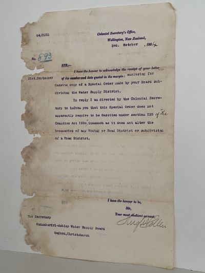 ANTIQUE LETTERHEAD: Colonial Secretarys Office, Wellington 1894