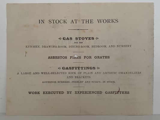 ANTIQUE INVOICE: Napier Gas Company Limited, Napier 1890