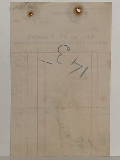 ANTIQUE INVOICE: H. Escott, Dunedin - Picture Framers 1911
