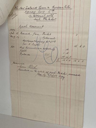 ANTIQUE INVOICE / RECEIPT: Arch. Fletcher, Gore – Barrister and Solicitor 1897