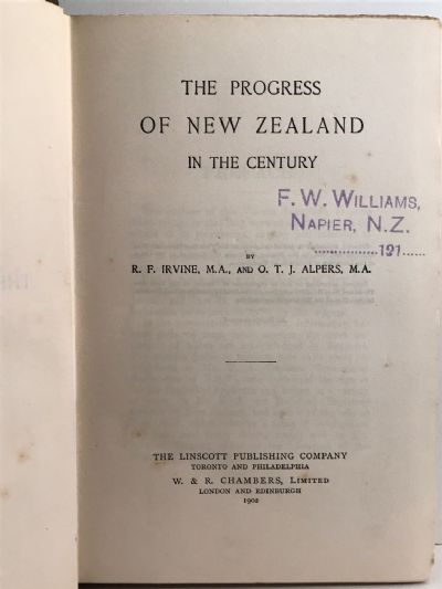 THE PROGRESS OF NEW ZEALAND IN THE CENTURY