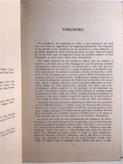 FIORDLAND NATIONAL PARK: Handbook 1973