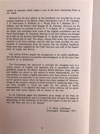 FIORDLAND NATIONAL PARK: Handbook 1973