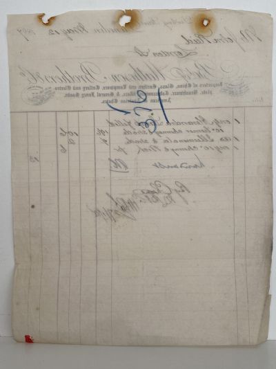 ANTIQUE INVOICE: Matheson Brothers & Co, Dunedin 1887