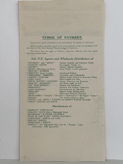 VINTAGE INVOICE: Bing, Harris & Co. Ltd, Dunedin 1935