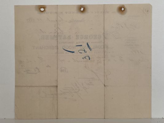 ANTIQUE INVOICE: George Latimer, Dunedin – Coal and Wood Merchant 1887